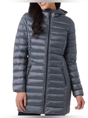 Adventure Ladies Down Puffer Jacket Size Medium Gray Cozy Lightweight